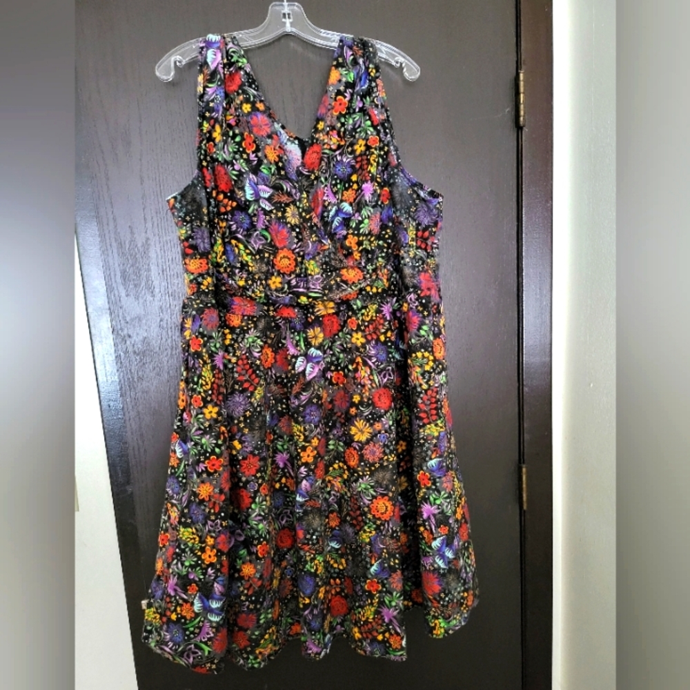 Gold lined floral dress